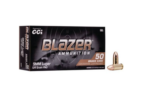 buy CCI BLAZER BRASS 9mm Full Metal Jacket Round Nose 124gr 50rd box online