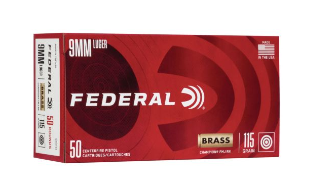 buy Federal Champion 9mm 115gr Full Metal Jacket 50rdBox online