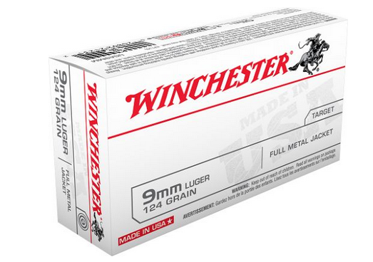 buy Winchester 9MM 124 Grain Full Metal Jacket 50rd box online
