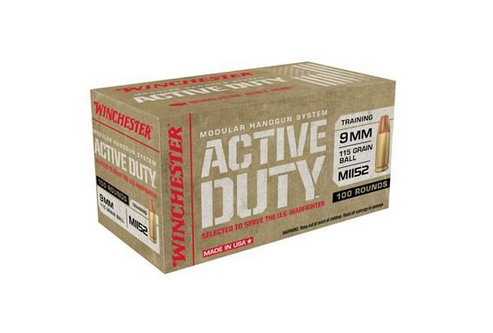 buy Winchester WIN9MHSC Active Duty 9mm 115 gr FMJ-FN 100rd box online