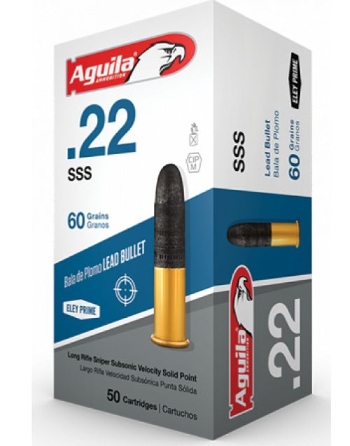 Buy Aguila .22 LR 60Gr Sniper Subsonic Solid Point 50rd Online