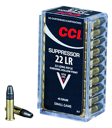 Buy CCI 957 Suppressor .22 LR SubSonic Hollow Point 45 GR 50rd box Online