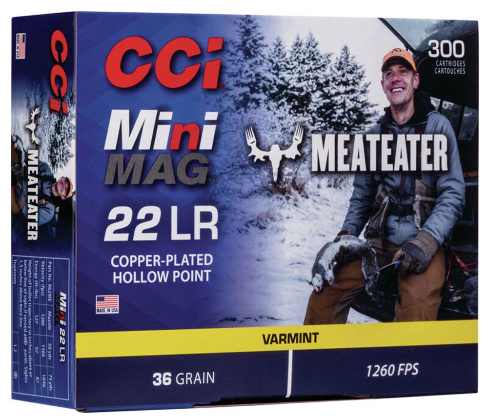 Buy CCI Mini-Mag MeatEater 22LR 36gr Cooper plated Hollow Point 300rd box Online