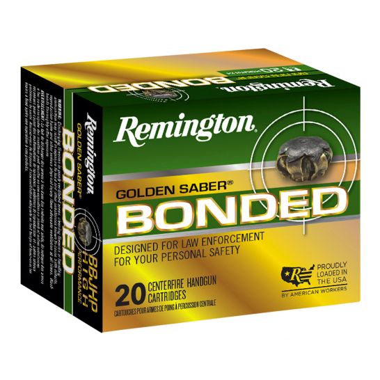 Buy Remington Ammunition Golden Saber Bonded .45 ACP 185 GR Brass Jacket Hollow Point (BJHP) 20 Bx/ 25 Cs Online