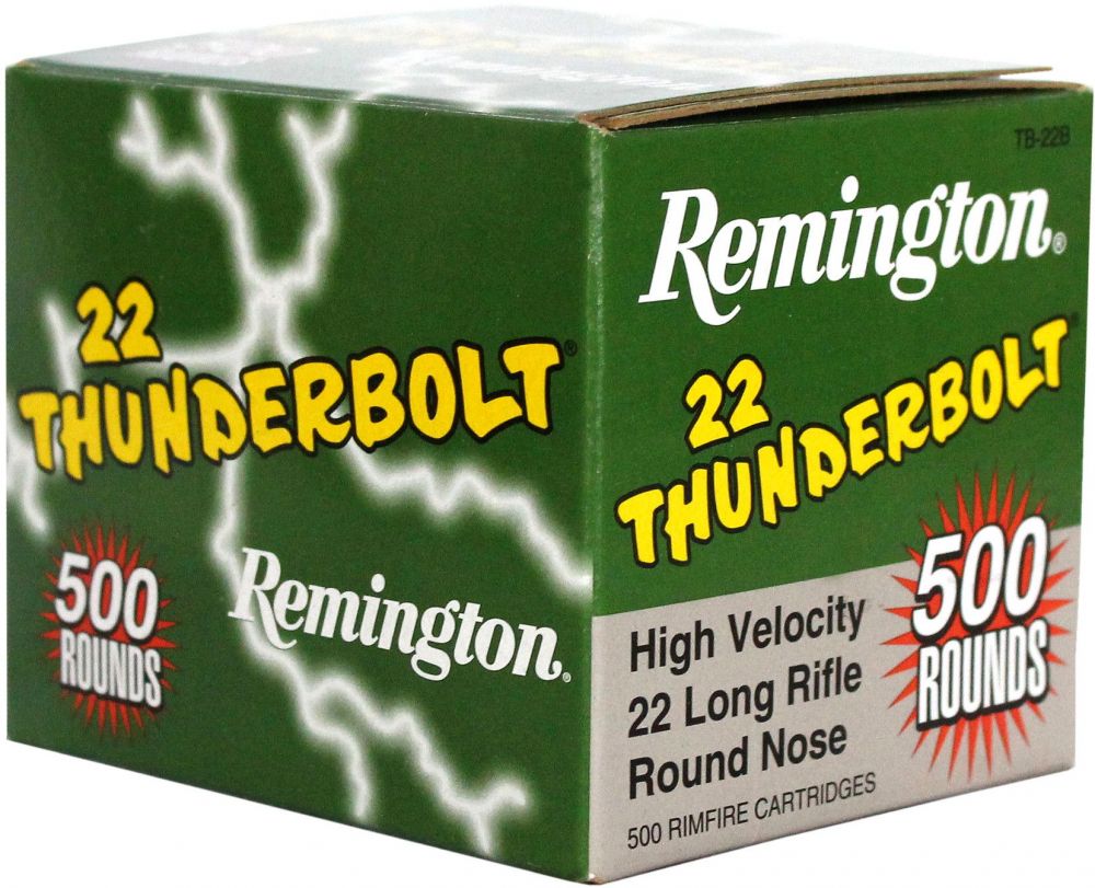 Buy Remington TB22B .22 LR 40 GR. Thunderbolt Round Nose 500 RDS online