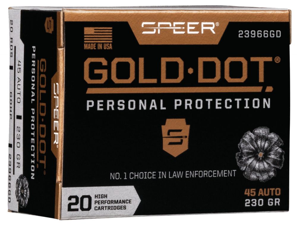 Buy Speer Ammo 23966GD Gold Dot Personal Protection .45 ACP 230 GR Hollow Point 20 Bx/ 10 Cs Online
