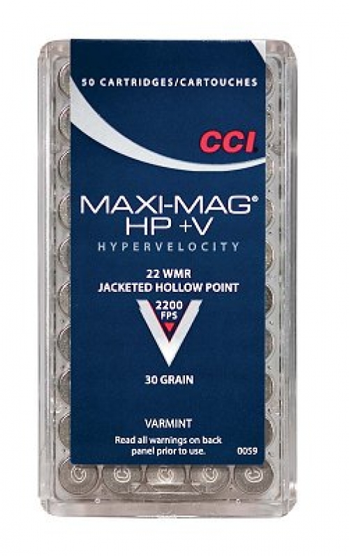 Buy CCI Maxi-Mag+V .22 WMR 30GR Jacketed Hollow Point 50rd box Online