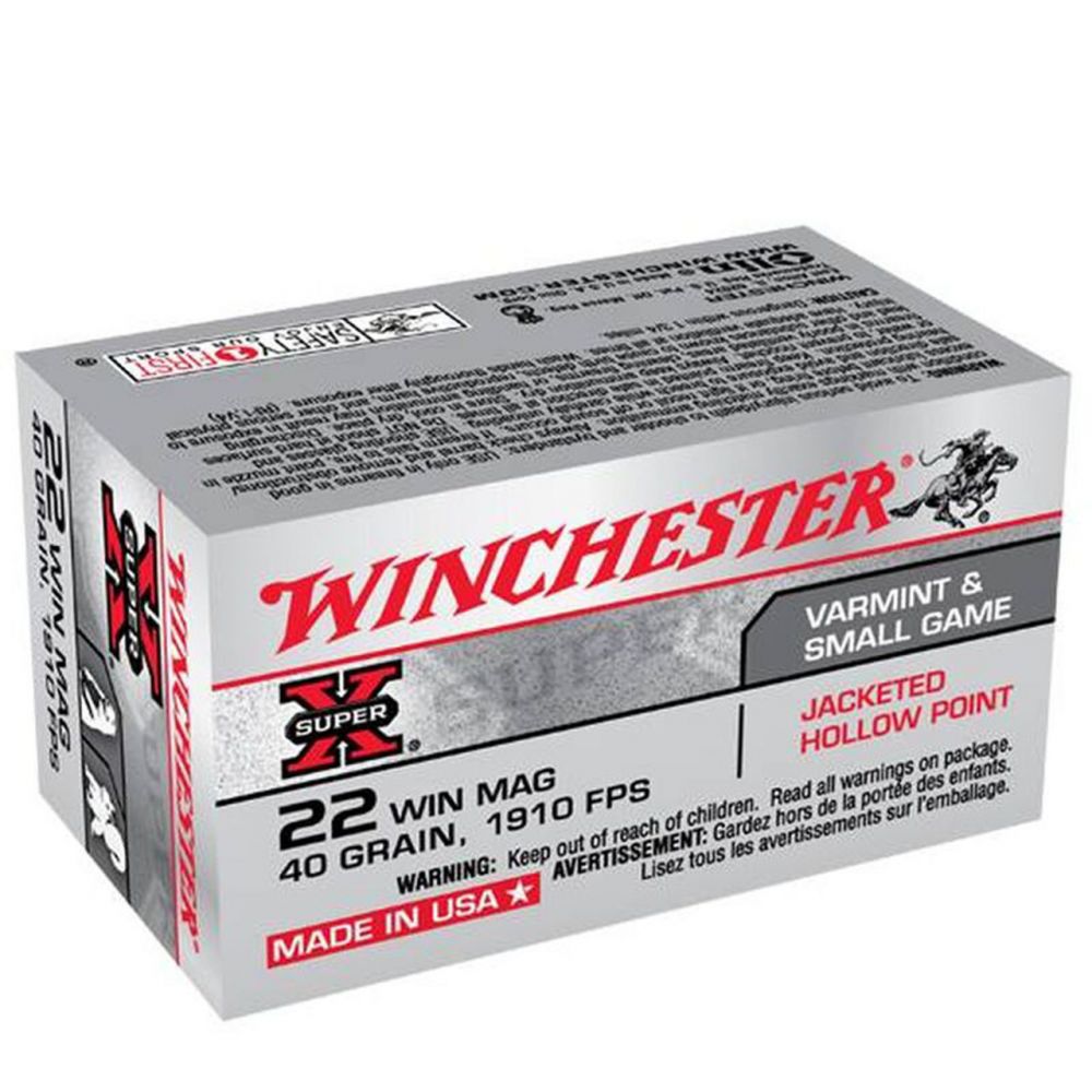 Buy Winchester Super-X .22 WMR 40 Grain Jacketed Hollow Point 50rd box - Ammo Online