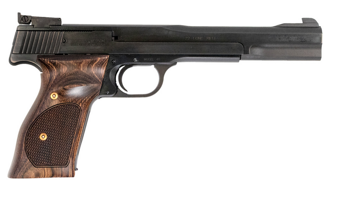 Smith & Wesson Model 41 22 LR Rimfire Pistol 7-inch with Wood Target Grips