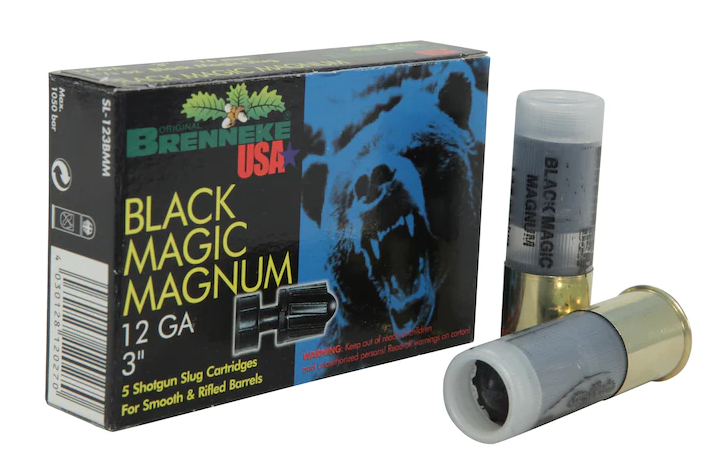 Brenneke USA Black Magic Magnum Ammunition 12 Gauge 3 1-3 8 oz Lead Rifled Slug Box of 5