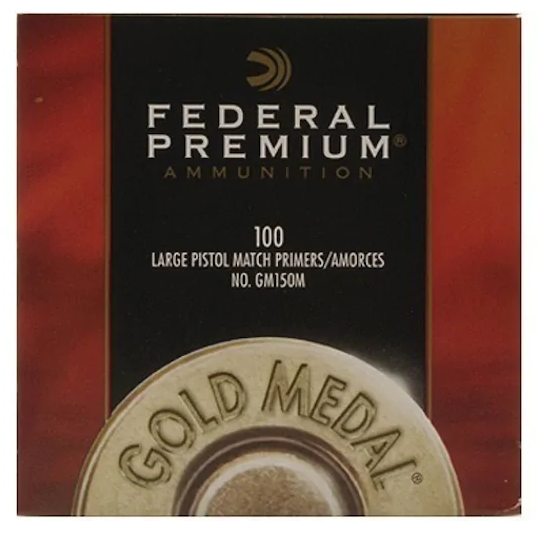 Buy Federal Premium Gold Medal Large Pistol Match Primers #150M Box of 1000 (10 Trays of 100)