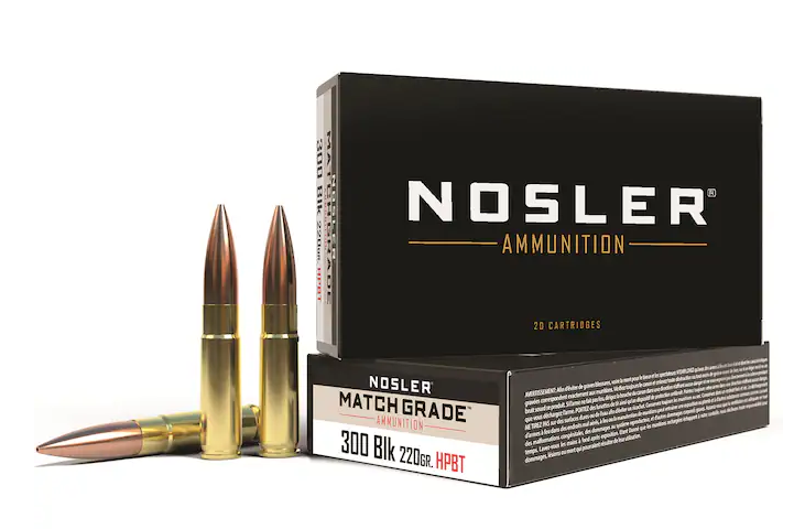 Buy Nosler Match Grade Ammunition 300 AAC Blackout Subsonic 220 Grain Custom Competition Hollow Point Boat Tail Box of 20