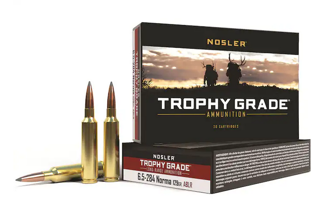 Buy Nosler Trophy Grade Ammunition 6.5mm-284 Norma 129 Grain AccuBond Long Range Box of 20