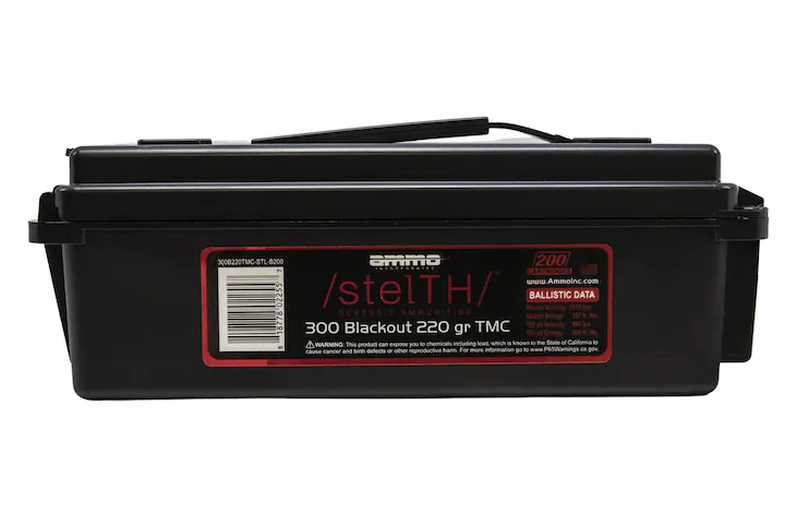 Buy Stelth Ammunition 300 AAC Blackout 220 Grain Subsonic Total Metal Jacket Ammo Can of 200 Online