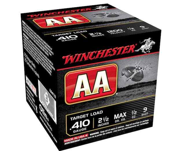 Buy Winchester AA Target Ammunition 410 Bore 2-1 2 1 2 oz #9 Shot Box of 25