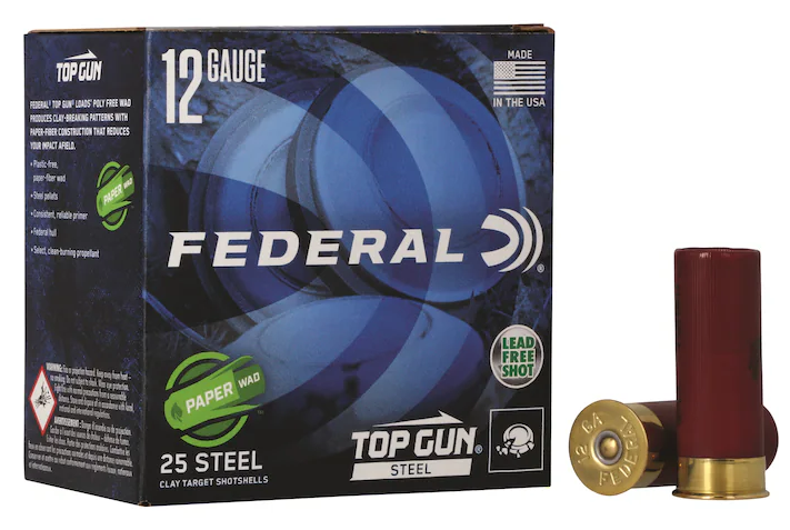 Federal Top Gun Ammunition 12 Gauge 2-3 4 1-1 8 oz #7-1 2 Non-Toxic Steel Shot Paper Wad