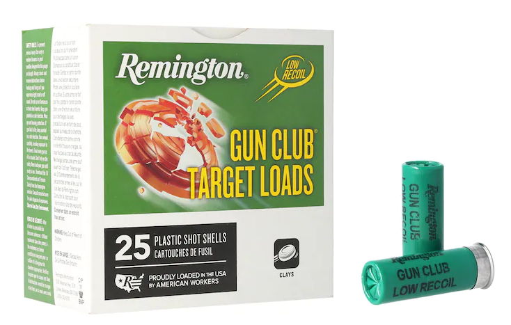 Remington Gun Club Low Recoil Target Ammunition 12 Gauge 2-3 4
